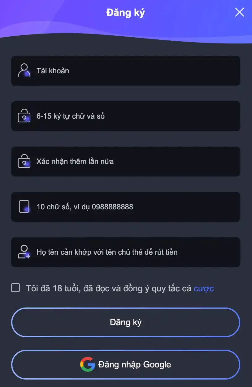 Đăng ký tài khoản VIP66